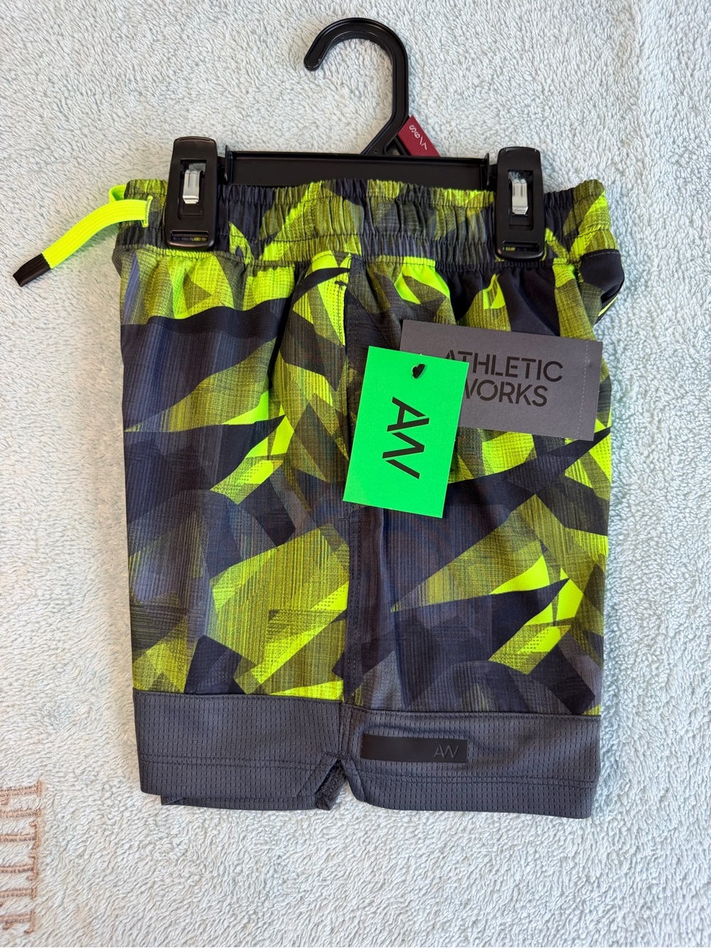 Athletic Works Neon Green Camo Athletic Shorts